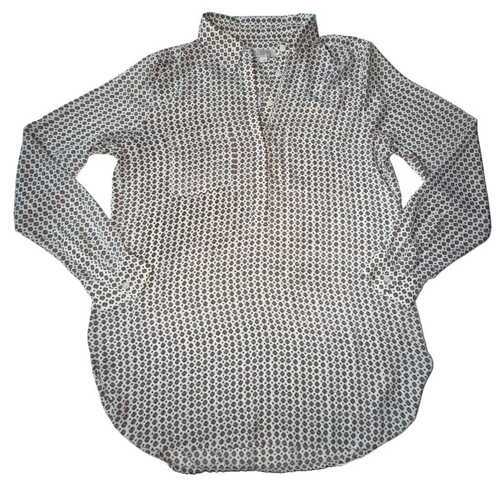 Ann Taylor LOFT Women’s Patterned Blouse Top Medium M